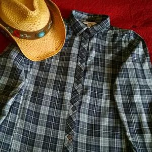 5/$25 Great Northwest Indigo blue flannel shirt, medium